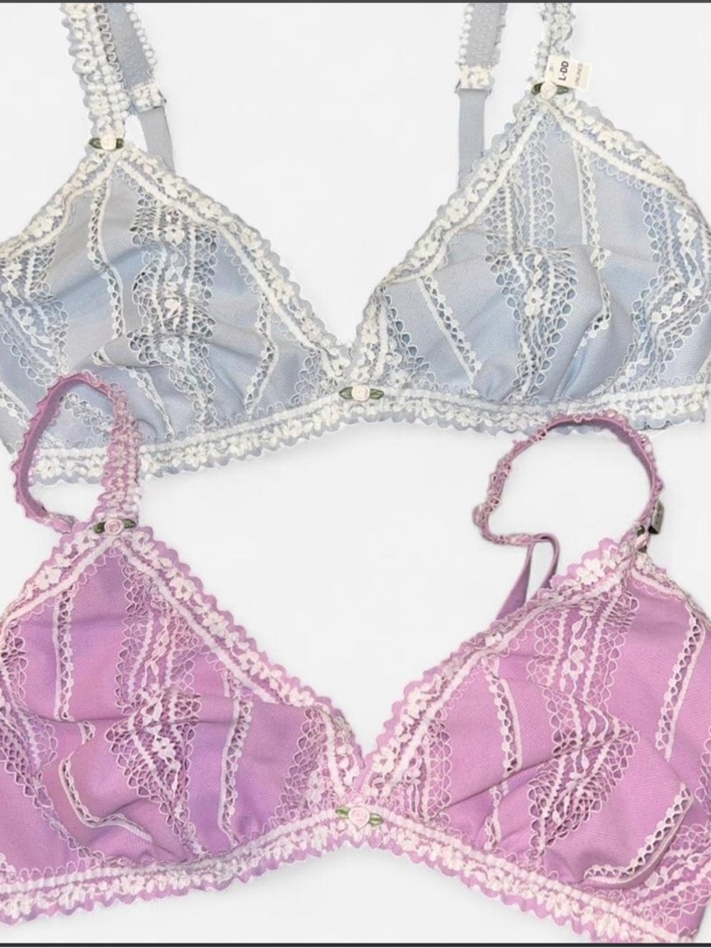 NWT Victoria's Secret Unlined Triangle
Bralette Boho Lace Size Large Lot of Two